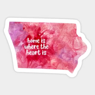 Iowa state watercolor map watercolor Watercolour Home is where the heart is Sticker